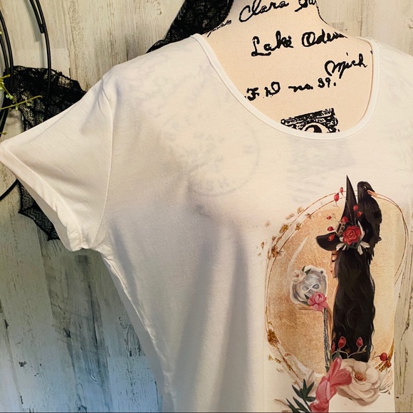 New~Rose Gold Spell Casting Halloween Witch Loose Top - Picture 3 of 3